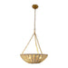 Farmhouse 3-Light Rattan Island Pendant Lighting in Bowl Shape - Sweatfully