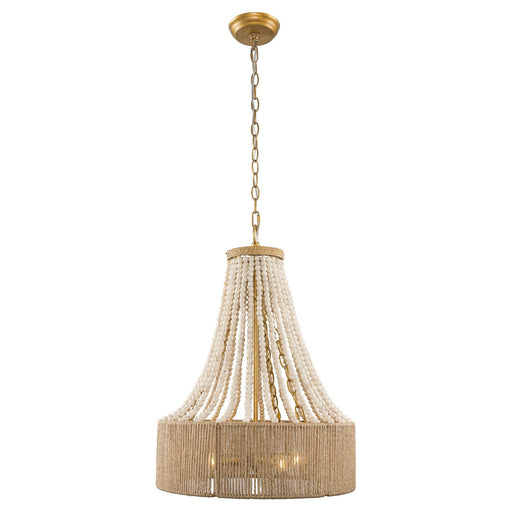 4-Light Golden Farmhouse Dry Rated Chandelier - Sweatfully