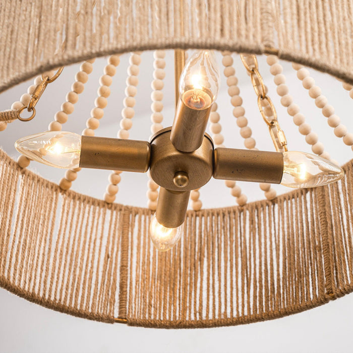4-Light Golden Farmhouse Dry Rated Chandelier - Sweatfully
