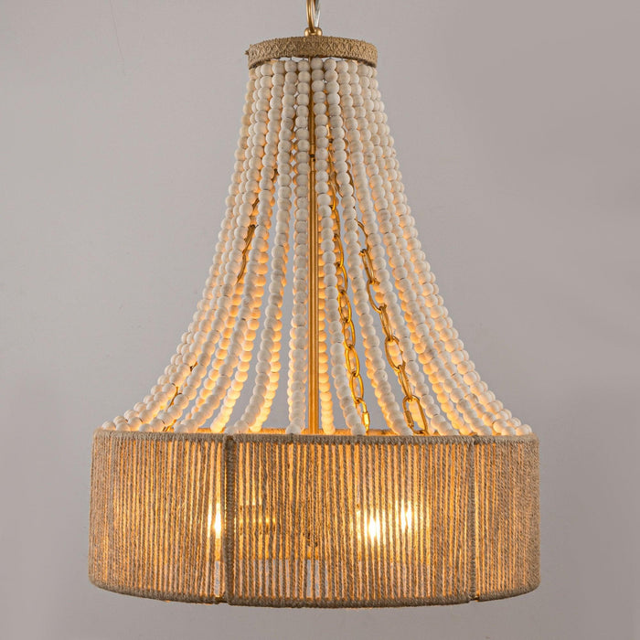 4-Light Golden Farmhouse Dry Rated Chandelier - Sweatfully
