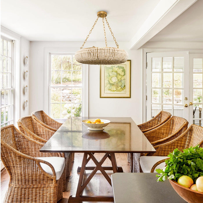 Farmhouse 6-Light Antique Golden Flush Mount Lighting - Sweatfully