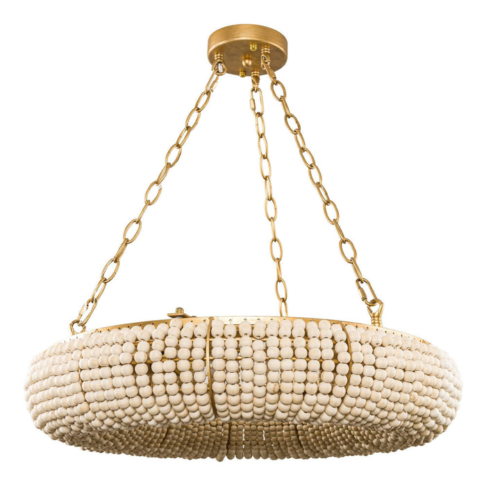 Farmhouse 6-Light Antique Golden Flush Mount Lighting - Sweatfully