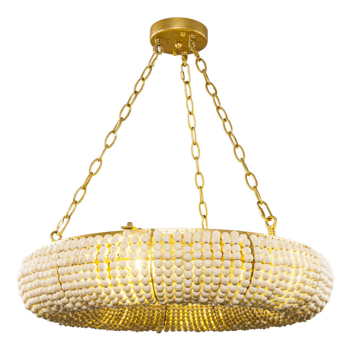 Farmhouse 6-Light Antique Golden Flush Mount Lighting - Sweatfully