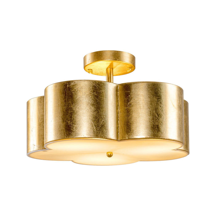 Golden Modern Semi Flush 3-Light Ceiling Lighting - Sweatfully