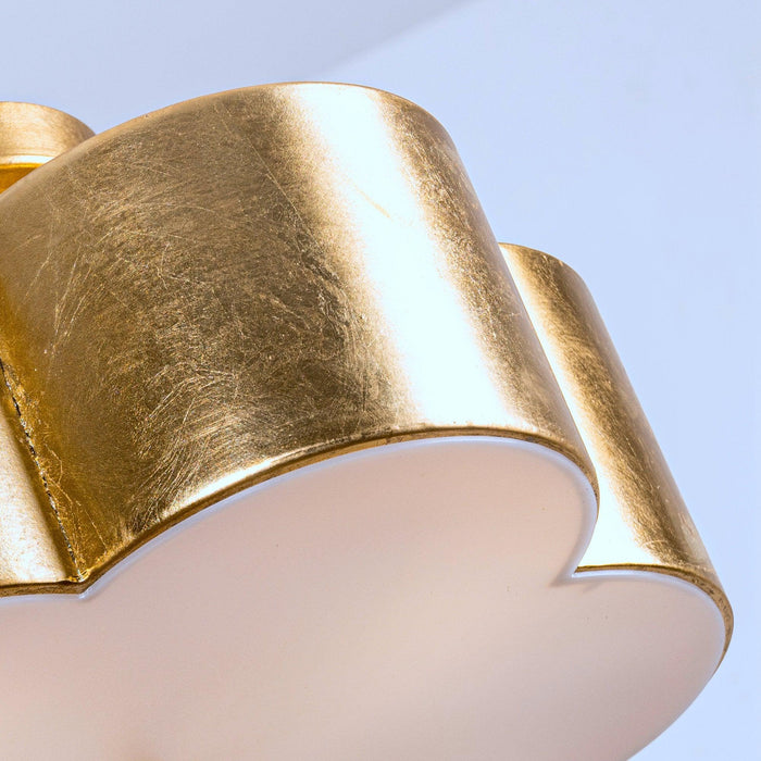 Golden Modern Semi Flush 3-Light Ceiling Lighting - Sweatfully