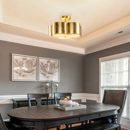Golden Modern Semi Flush 3-Light Ceiling Lighting - Sweatfully