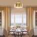 Golden Modern Semi Flush 3-Light Ceiling Lighting - Sweatfully