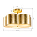 Golden Modern Semi Flush 3-Light Ceiling Lighting - Sweatfully