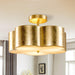 Golden Modern Semi Flush 3-Light Ceiling Lighting - Sweatfully