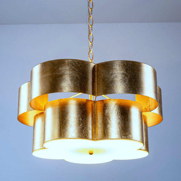 Golden 5-Light Iron Dry Rated Island Pendant Lighting - Sweatfully