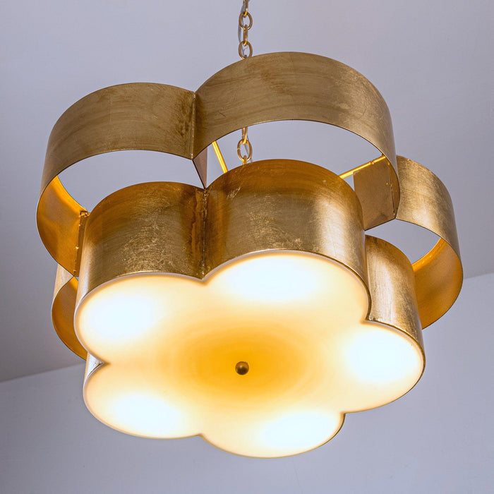 Golden 5-Light Iron Dry Rated Island Pendant Lighting - Sweatfully