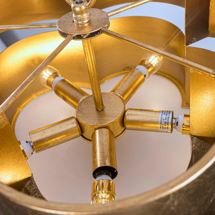 Golden 5-Light Iron Dry Rated Island Pendant Lighting - Sweatfully