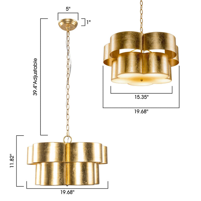 Golden 5-Light Iron Dry Rated Island Pendant Lighting - Sweatfully