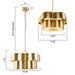Golden 5-Light Iron Dry Rated Island Pendant Lighting - Sweatfully
