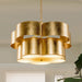 Golden 5-Light Iron Dry Rated Island Pendant Lighting - Sweatfully