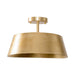 3-Light Golden Semi Flush Mount Lighting - Sweatfully