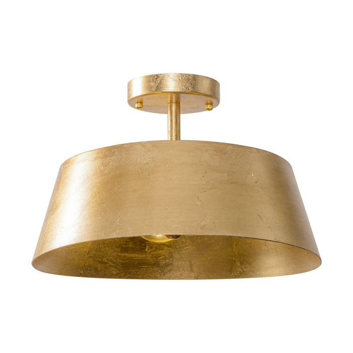 3-Light Golden Semi Flush Mount Lighting - Sweatfully