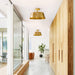 3-Light Golden Semi Flush Mount Lighting - Sweatfully