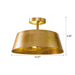 3-Light Golden Semi Flush Mount Lighting - Sweatfully