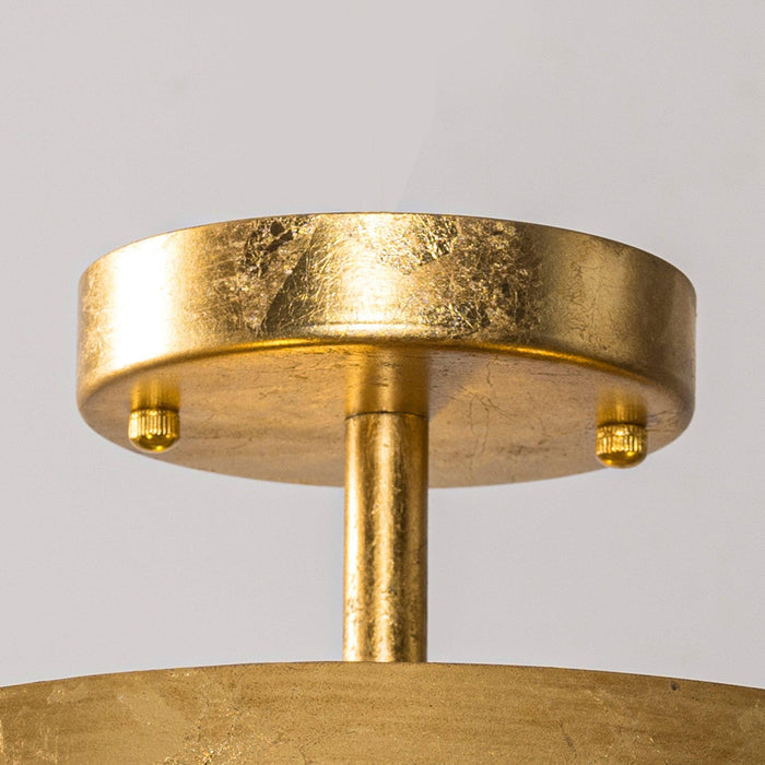 3-Light Golden Semi Flush Mount Lighting - Sweatfully
