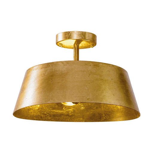 3-Light Golden Semi Flush Mount Lighting - Sweatfully