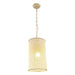 1-Light Wooden Beads Farmhouse Beige Dry Rated Island Pendant Lighting - Sweatfully