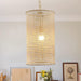1-Light Wooden Beads Farmhouse Beige Dry Rated Island Pendant Lighting - Sweatfully
