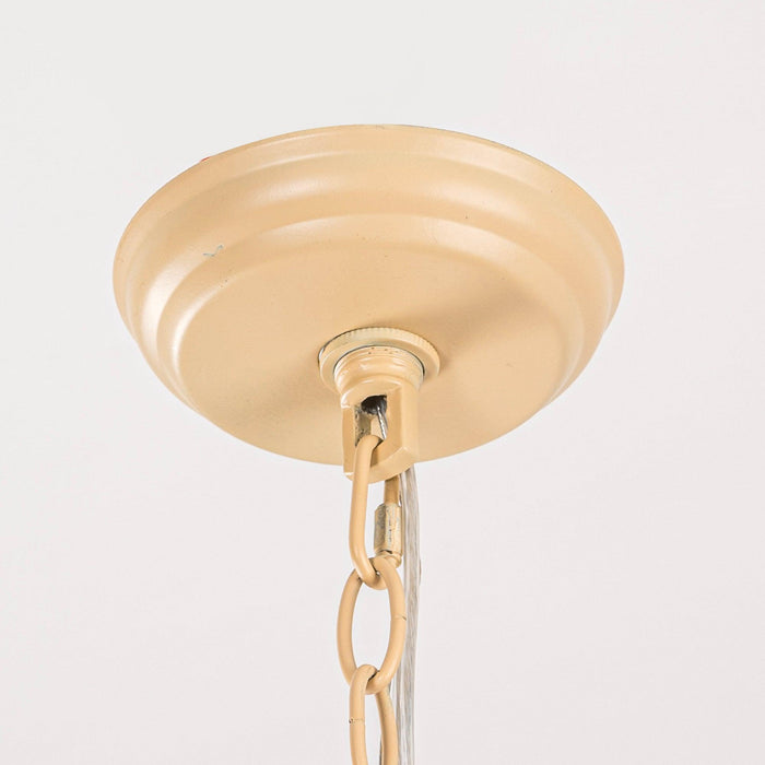 1-Light Wooden Beads Farmhouse Beige Dry Rated Island Pendant Lighting - Sweatfully
