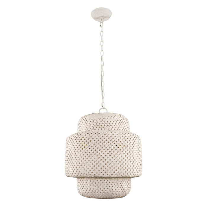 Rustic 3-Light White Dry Rated Farmhouse Island Pendant Hanging Light - Sweatfully