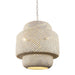 Rustic 3-Light White Dry Rated Farmhouse Island Pendant Hanging Light - Sweatfully