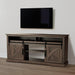 68" Farmhouse TV Stand with Double Sliding Barn Doors for Living Room - Sweatfully
