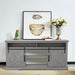 68" Farmhouse TV Stand with Double Sliding Barn Doors for Living Room - Sweatfully
