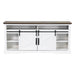 58" Farmhouse TV Stand with 18" Insert Electric Fireplace for Living Room - Sweatfully