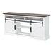 68" Farmhouse TV Stand with Double Sliding Barn Doors for Living Room - Sweatfully
