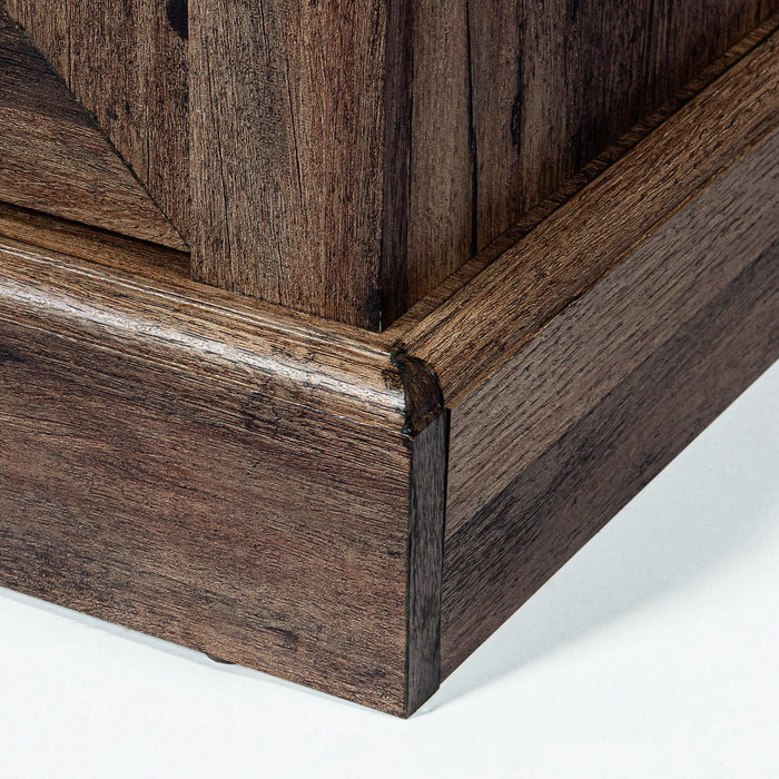 68" Farmhouse TV Stand with Double Sliding Barn Doors for Living Room - Sweatfully