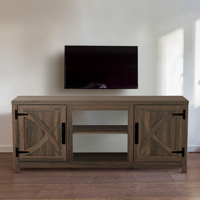 Farmhouse TV Stand for 58 Inch TV Storage Cabinet for Living Room - Sweatfully