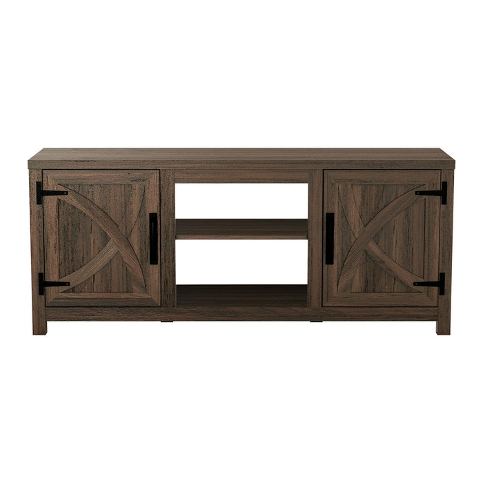 Farmhouse TV Stand for 58 Inch TV Storage Cabinet for Living Room - Sweatfully