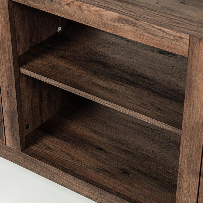 Farmhouse TV Stand for 58 Inch TV Storage Cabinet for Living Room - Sweatfully