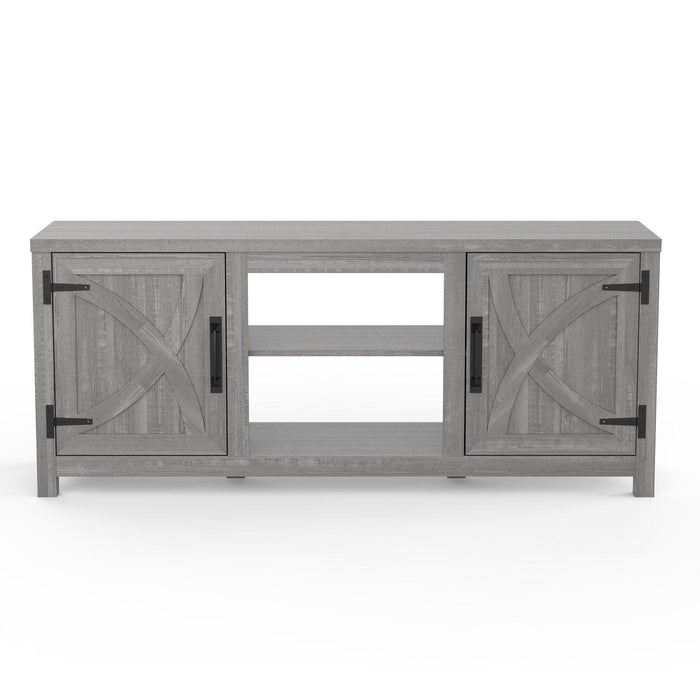 Farmhouse TV Stand for 58 Inch TV Storage Cabinet for Living Room - Sweatfully