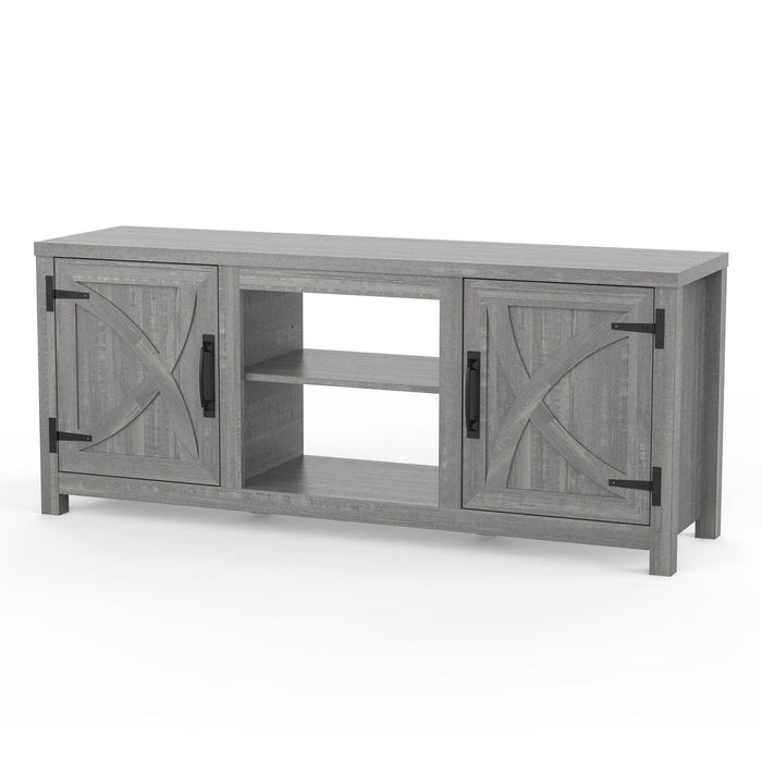 Farmhouse TV Stand for 58 Inch TV Storage Cabinet for Living Room - Sweatfully