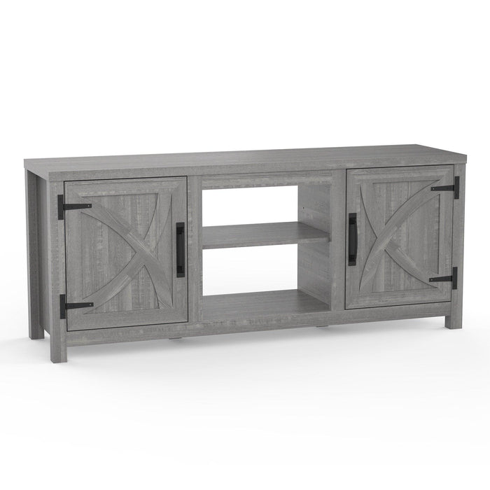 Farmhouse TV Stand for 58 Inch TV Storage Cabinet for Living Room - Sweatfully