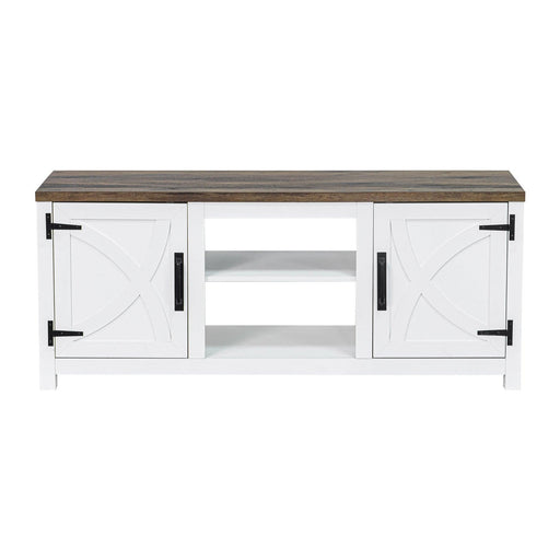 Farmhouse TV Stand for 58 Inch TV Storage Cabinet for Living Room - Sweatfully