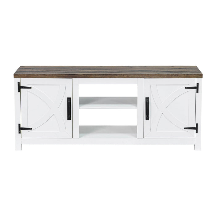 Farmhouse TV Stand for 58 Inch TV Storage Cabinet for Living Room - Sweatfully
