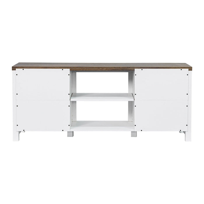 Farmhouse TV Stand for 58 Inch TV Storage Cabinet for Living Room - Sweatfully