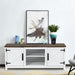 Farmhouse TV Stand for 58 Inch TV Storage Cabinet for Living Room - Sweatfully