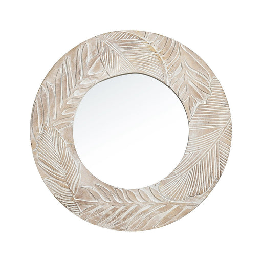 Traditioanl Wood Round Mirror Wall Decor - Sweatfully