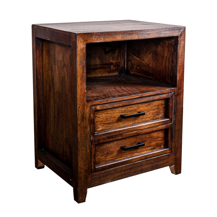 Modern Assembled Brown 2-Drawer Cabinet Night Stand - Sweatfully