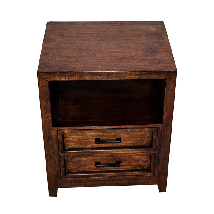 Modern Assembled Brown 2-Drawer Cabinet Night Stand - Sweatfully