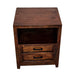 Modern Assembled Brown 2-Drawer Cabinet Night Stand - Sweatfully