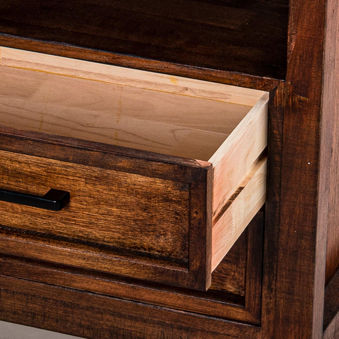 Modern Assembled Brown 2-Drawer Cabinet Night Stand - Sweatfully